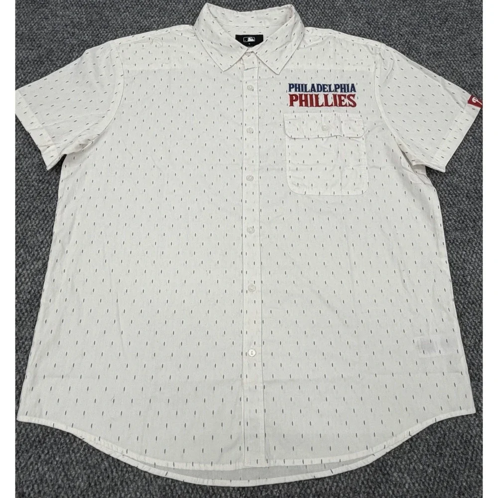 Philadelphia Phillies XL Darius Rucker Collection Cream Button Down Shirt - NWOT - Picture 3 of 9